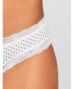 Panties Women's Hipster Brief Panty Multipack - 3-pack White/Dots - C9186U4OZSY