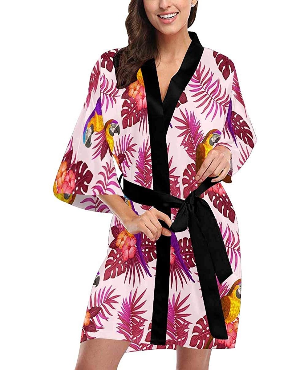 Robes Custom Tropical Coconut Tree Women Kimono Robes Beach Cover Up for Parties Wedding (XS-2XL) - Multi 2 - CX194TED6AO