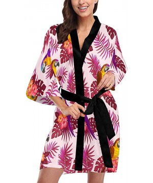 Robes Custom Tropical Coconut Tree Women Kimono Robes Beach Cover Up for Parties Wedding (XS-2XL) - Multi 2 - CX194TED6AO