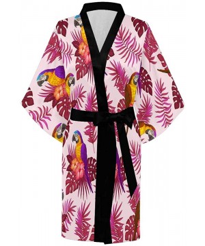 Robes Custom Tropical Coconut Tree Women Kimono Robes Beach Cover Up for Parties Wedding (XS-2XL) - Multi 2 - CX194TED6AO