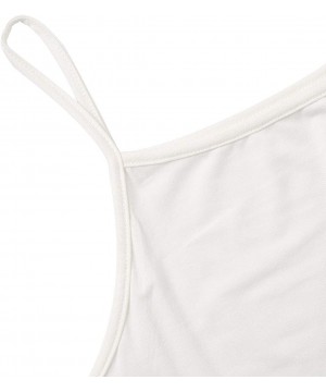 Camisoles & Tanks Women's Spaghetti Strap Basic Long Cami Tunic Tank Top - White - CK199QQ5WUD