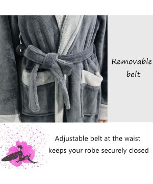 Robes Womens Long Robe with Hooded Full Length Soft Plush Ladies Bathrobe Sleepwear - Grey - C618WE7CMWC