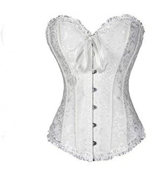 Bustiers & Corsets Sexy Women's Satin Lace up Overbust Corset Plus Size Waist Training Corsets Bustier Top - 2xl - CE18K38YI55