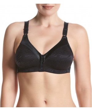 Bras Women's Double Support Front Close Wirefree Bra - Black - CH12N8SQ4TY