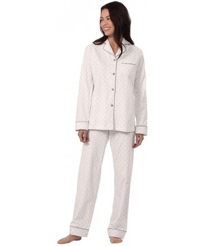 Sets Pajama Set for Women - Cotton Jersey Pajamas Women - Cream - Polka Dot - CG1883S0NHK