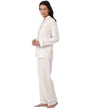 Sets Pajama Set for Women - Cotton Jersey Pajamas Women - Cream - Polka Dot - CG1883S0NHK