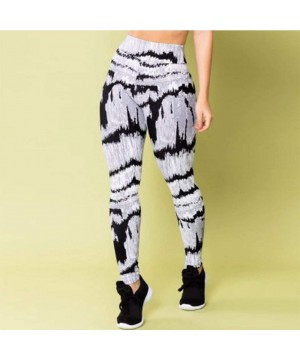 Robes Women's Print Leggings Fitness Sports Running Yoga Athletic Workout Pants - White - CV1983CW2HD