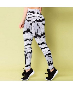 Robes Women's Print Leggings Fitness Sports Running Yoga Athletic Workout Pants - White - CV1983CW2HD