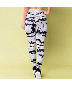 Robes Women's Print Leggings Fitness Sports Running Yoga Athletic Workout Pants - White - CV1983CW2HD