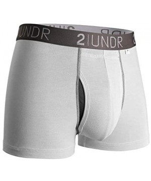 Boxer Briefs Mens Swing Shift 3" Boxer Trunk Underwear - White/Grey - CM126E2TMBR