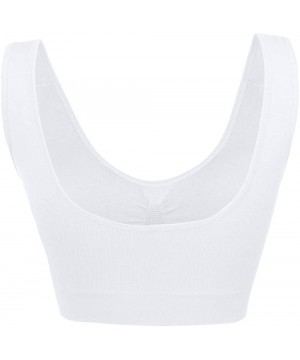 Bras Women's Seamless Sports Bra Wire Free Comfort Sleep Bra Plus Size Workout Activity Bras with Removable Pads - White+apri...