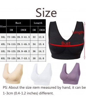 Bras Women's Seamless Sports Bra Wire Free Comfort Sleep Bra Plus Size Workout Activity Bras with Removable Pads - White+apri...