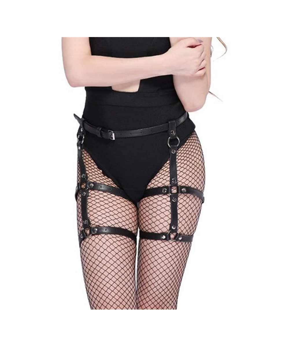 Garters & Garter Belts Leg Caged Thigh Holster Garters Waist Gothic Rings Belt for Women Rave - CD1984342K7