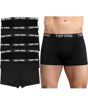 Trunks Men's Pack of Top Pro Waistband Stretch Trunk Underwear - 6-pack - Black - CI18D8OTAXM