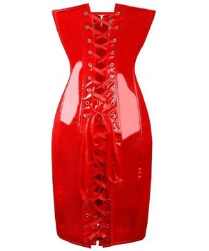 Bustiers & Corsets Wome's Underbust Corset Waist Trainer Cincher Steel Boned Body Shaper - Red - C418E7IZDSX