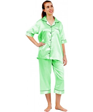 Sets Short Sleeve PJ with Cropped Pants- 5 Colors- StylePJ-10 - Pistachio - CC1254I77AJ