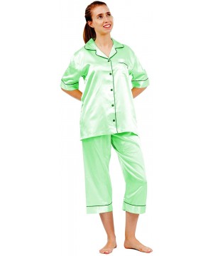 Sets Short Sleeve PJ with Cropped Pants- 5 Colors- StylePJ-10 - Pistachio - CC1254I77AJ