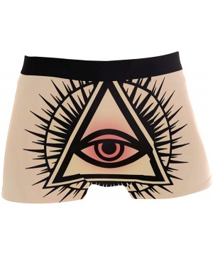 Boxer Briefs Mens No Ride-up Underwear Cartoon Pizza Boxer Briefs - Art Eye of Masonic Symbol - CQ18Y50D46N