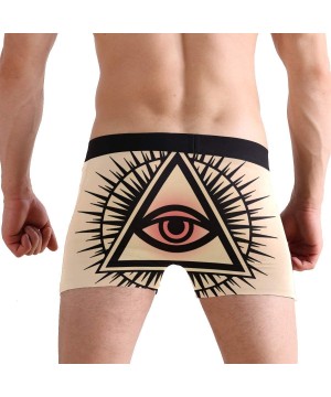 Boxer Briefs Mens No Ride-up Underwear Cartoon Pizza Boxer Briefs - Art Eye of Masonic Symbol - CQ18Y50D46N