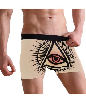 Boxer Briefs Mens No Ride-up Underwear Cartoon Pizza Boxer Briefs - Art Eye of Masonic Symbol - CQ18Y50D46N