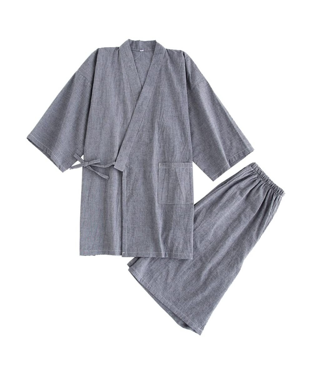 Sleep Sets Japanese-Style Short-Sleeved Men's Cotton Kimono Pajamas-A2 - CS18EYIEHIZ