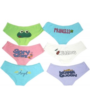 Panties J.Ann Junior Ladies' Underwear 6-Pack Low-Rise Hipsters w. Back Print Design (S-XL) - CZ11YXPUPN7