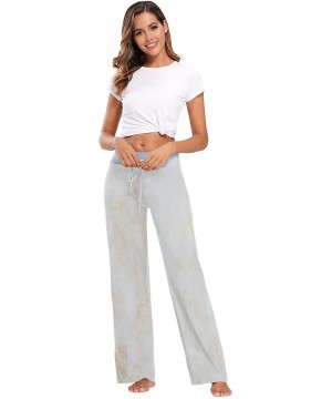 Bottoms Womens Pajama Lounge Pants White Wolf Wide Leg Casual Palazzo Pj Sleep Pants Girls - As Color 3 - C0197HWT0UI