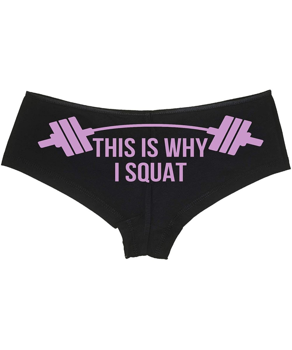 Panties This is Why I Squat Show Off Ass Fitness Booty Short Panties - Lavender - CH18LQSD4IE