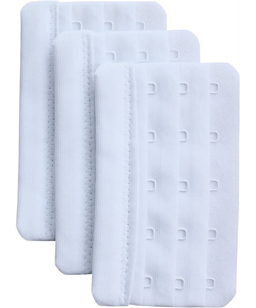 Accessories Women Pack of 3 Soft Comfortable 5 Hooks Bra Extender-2.3"x 3.7" - White - CU187Q87REI