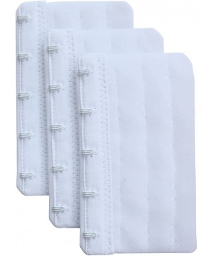 Accessories Women Pack of 3 Soft Comfortable 5 Hooks Bra Extender-2.3"x 3.7" - White - CU187Q87REI