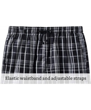 Sleep Bottoms Men's Pajama Shorts Man Plaid Sleep Shorts Cotton Lounge Boxer Shorts with Pockets - 2 Pack-04 - CJ197Q0964I