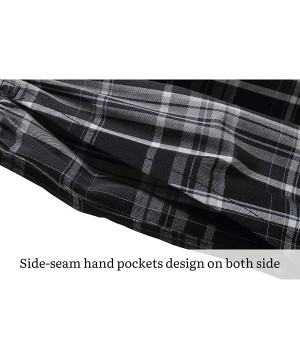 Sleep Bottoms Men's Pajama Shorts Man Plaid Sleep Shorts Cotton Lounge Boxer Shorts with Pockets - 2 Pack-04 - CJ197Q0964I