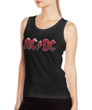 Camisoles & Tanks ACDC Logo Womens Sexy Undershirts Classic Fashion Vest Tshirts Black - Black - CY19DU084O6