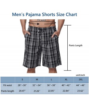 Sleep Bottoms Men's Pajama Shorts Man Plaid Sleep Shorts Cotton Lounge Boxer Shorts with Pockets - 2 Pack-04 - CJ197Q0964I