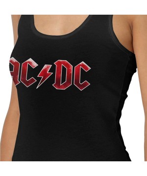 Camisoles & Tanks ACDC Logo Womens Sexy Undershirts Classic Fashion Vest Tshirts Black - Black - CY19DU084O6