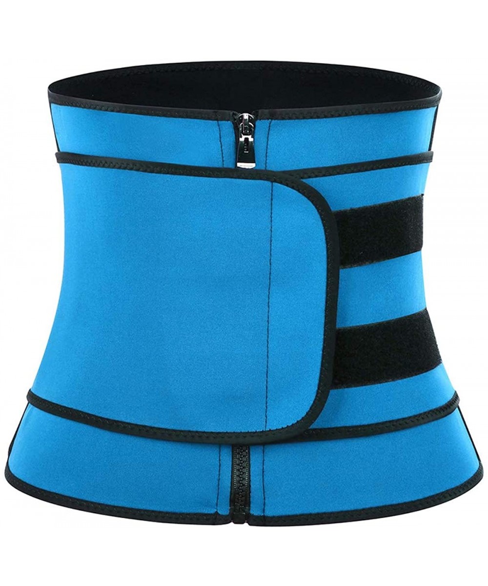 Shapewear Women's Neoprene Waist Trainer Weight Loss Tummy Control Trimmer Belt Sport Girdle Waist Cincher with Zipper - Blue...