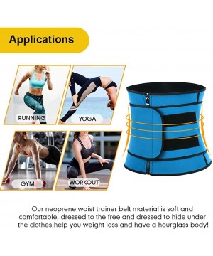 Shapewear Women's Neoprene Waist Trainer Weight Loss Tummy Control Trimmer Belt Sport Girdle Waist Cincher with Zipper - Blue...