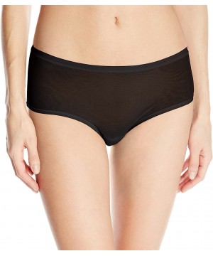 Panties Women's Modern Mesh Medium-rise Brief Panty - Black - CY12O3YVQ06