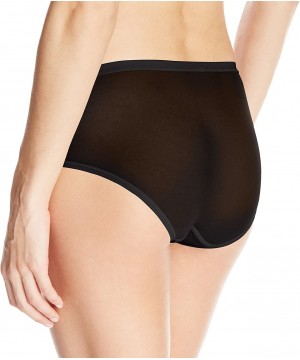 Panties Women's Modern Mesh Medium-rise Brief Panty - Black - CY12O3YVQ06