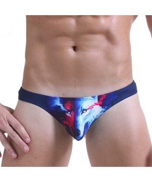 G-Strings & Thongs Men Thongs Jockss Sexy Underwear Erotic G Strings Wolf Leopard Printing Sissy Panties Clothing - 1034-dk-w...