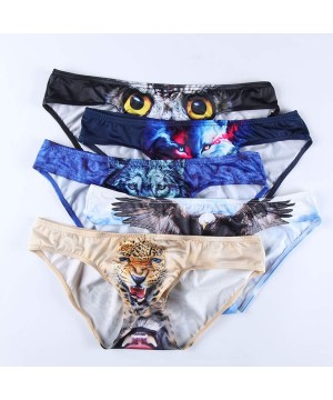 G-Strings & Thongs Men Thongs Jockss Sexy Underwear Erotic G Strings Wolf Leopard Printing Sissy Panties Clothing - 1034-dk-w...