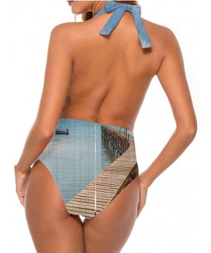 Robes Triangle Bikini Sets Wooden Bridge to Sea Comfortable and Sexy - Multi 01 - CG19D3LCLEG