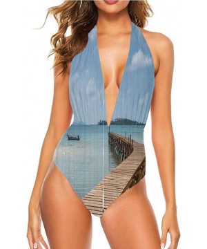 Robes Triangle Bikini Sets Wooden Bridge to Sea Comfortable and Sexy - Multi 01 - CG19D3LCLEG