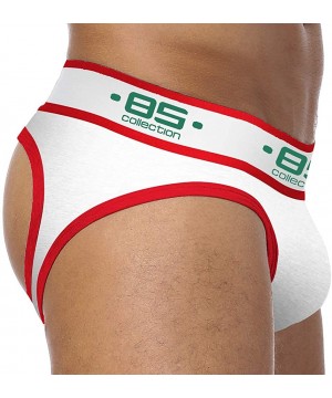 G-Strings & Thongs Men's Thong Underwear Stretch Cotton Panties Hollow Out Triangle Briefs - White - C118Z455ION