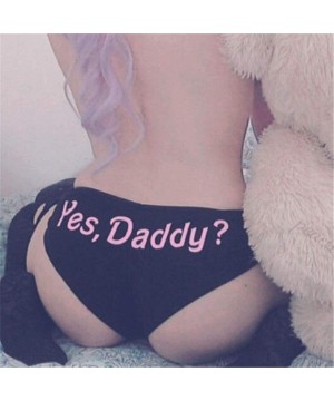 Panties Women Sexy Lingerie G String Briefs Underwear Panties T Thongs Knickers Yes Daddy Letter Printing - 4 - C218ALESQ9Y