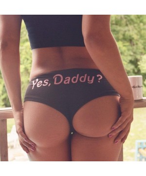 Panties Women Sexy Lingerie G String Briefs Underwear Panties T Thongs Knickers Yes Daddy Letter Printing - 4 - C218ALESQ9Y