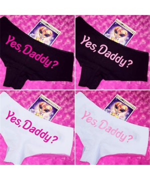 Panties Women Sexy Lingerie G String Briefs Underwear Panties T Thongs Knickers Yes Daddy Letter Printing - 4 - C218ALESQ9Y