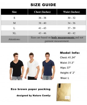 Undershirts Men's Undershirt Short Sleeve V Neck with Sweat Pads EcoWear Bamboo T Shirt - Black - C118AHXWG40