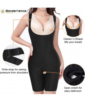 Shapewear Full Body Shaper for Woman Bodysuit Waist Trainer Cincher Corset Tummy Control Thigh Slimmer Shapewear - Black - CC...