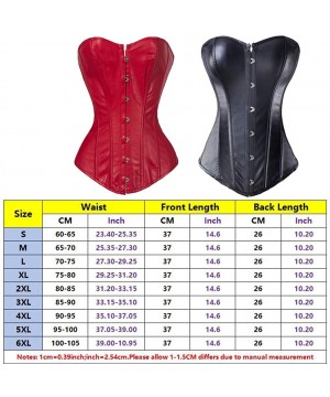 Bustiers & Corsets Women Sexy Faux Leather Bustier Boned Waist Trainer Corset Overbust Body Shaper Slim Outfit Plus Size - Re...